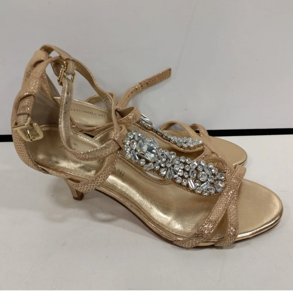 Antonio Melani Gold sandals women's sz 8 - Picture 8 of 15
